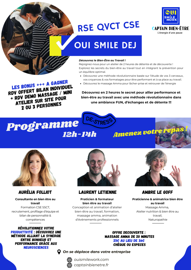 bien être au travail neurosciences cognitives QVCT RSE CSE
espace plaisir spa plaisir petit déjeuner équilibré repas équilibré bienveillance bonne humeur gestion du stress reconversion france travail professionnelle faire le point pôle emploi, projet professionnel évolution professionnelle reconversion parcours professionnel la formation professionnelle demandeurs d emploi fongecif reconversion professionnelle situation professionnelle professionnalisation formation professionnelle changer de métier individuel de formation congé individuel reconvertir marché de l emploi aptitudes mobilité professionnelle orientation professionnelle réorientation recherche d emploi demandeur d emploi parcours de formation activité professionnelle secteur d activité faire une reconversion créer des compétences envies professionnelles suivre une formation projet de formation congé individuel de formation employabilité carrières carrière professionnelle burn out dépression depression stress vie pro vie privée patron toxique aide bilan de compétences Nantes ou visio santé mentale